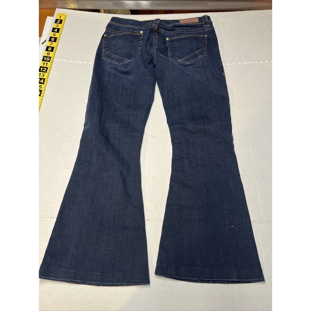 Rock & Roll Denim Western Cowgirl Trouser Women's 29 X 32 Jeans Turquoise Studs - Picture 14 of 16